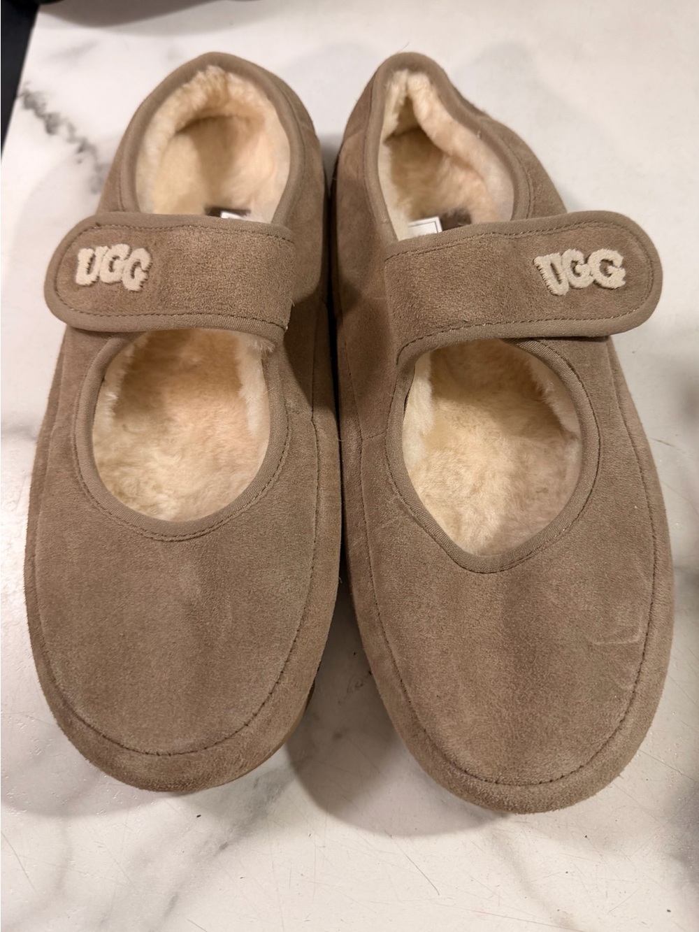 UGG Women's Loan Suede Slip-On Slipper in Beige